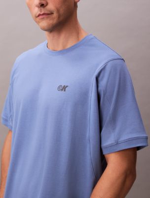 Мужская футболка Calvin Klein Cooling Pique Logo Graphic Relaxed, цвет: Синий — фото 4