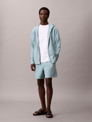 Cotton Blend Boucle Pull-On Shorts , Stone Blue
