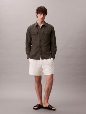 Cotton Blend Boucle Pull-On Shorts , Tofu