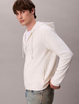 Мужское худи Calvin Klein Cotton Blend Boucle Relaxed, цвет: Молочный — фото 5