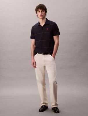 Stripe Relaxed Polo Shirt , Dark Sapphire