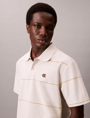 Stripe Relaxed Polo Shirt , Moonstruck