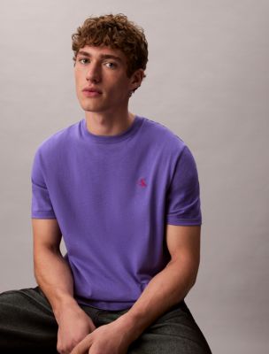 Embroidered Monogram Logo Relaxed T-Shirt, Purple Opulence
