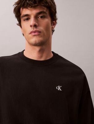 Мужская толстовка Calvin Klein Premium Terry Relaxed, цвет: Чёрный — фото 3