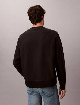 Мужская толстовка Calvin Klein Premium Terry Relaxed, цвет: Чёрный — фото 4