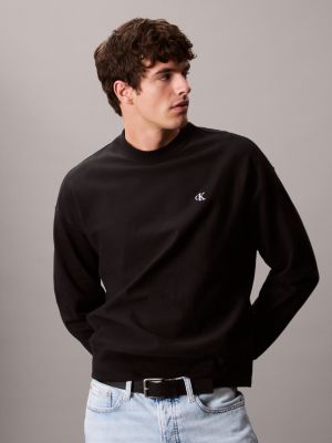 Мужская толстовка Calvin Klein Premium Terry Relaxed, цвет: Чёрный — фото 6