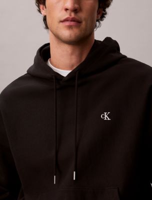 Мужское худи Calvin Klein Premium Terry Relaxed Monogram Fleece, цвет: Чёрный — фото 4