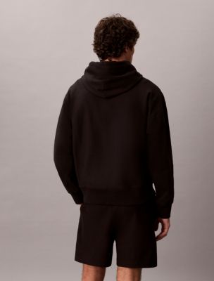 Мужское худи Calvin Klein Premium Terry Relaxed Monogram Fleece, цвет: Чёрный — фото 5