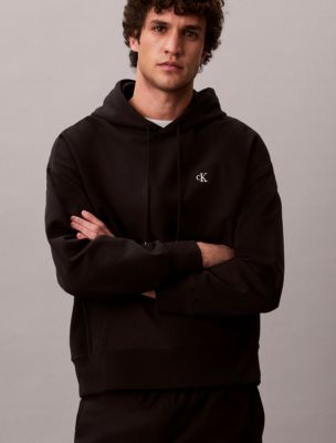 Мужское худи Calvin Klein Premium Terry Relaxed Monogram Fleece, цвет: Чёрный — фото 6