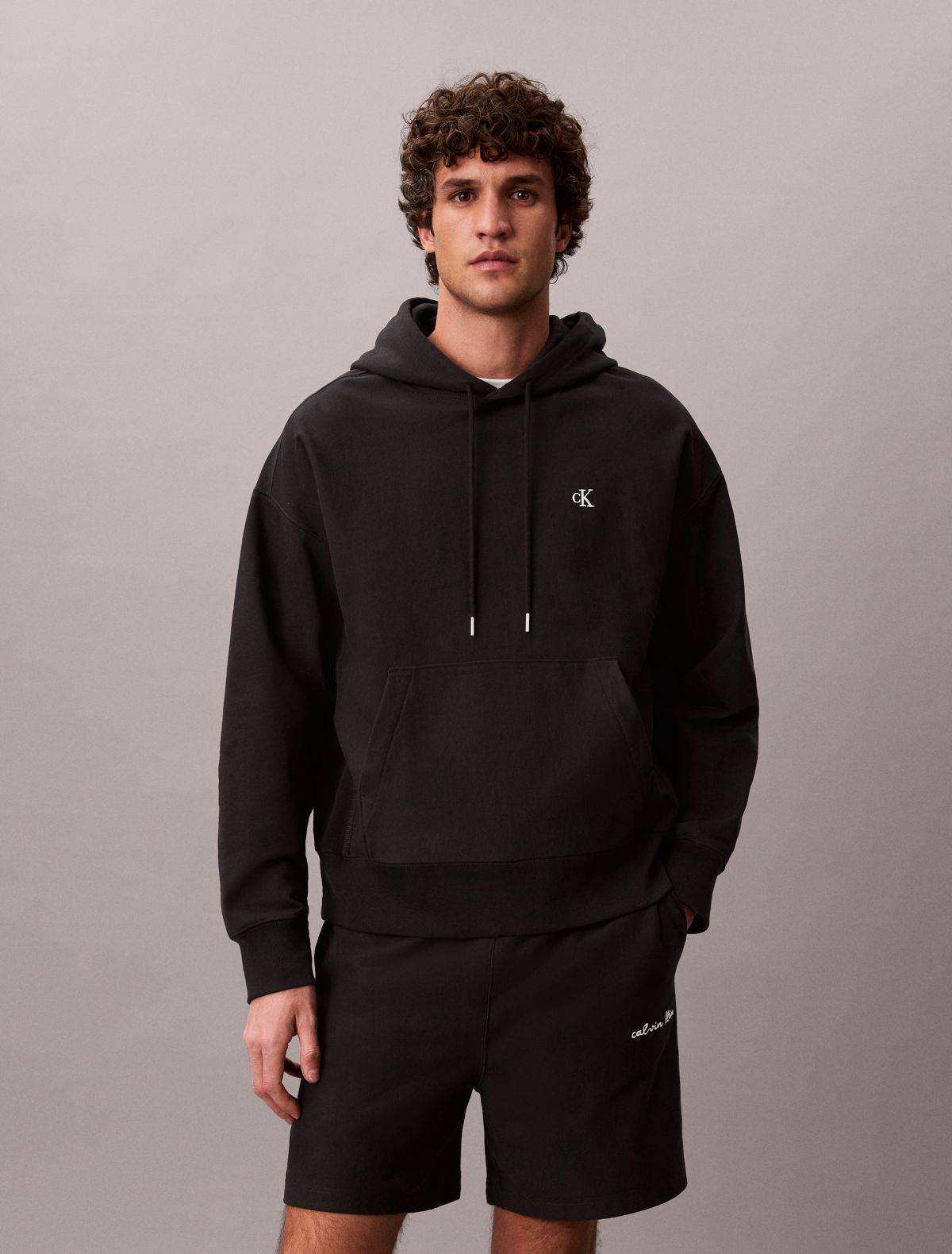 Premium Terry Relaxed Monogram Fleece Hoodie