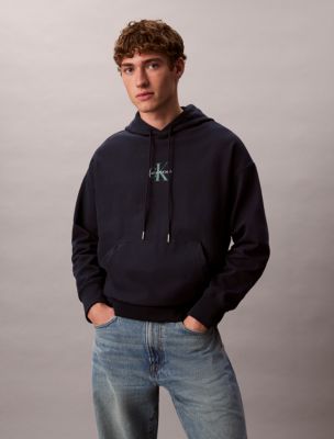 Monogram Logo Premium Fleece Hoodie, Dark Sapphire