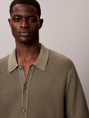 Мужские свитеры Calvin Klein Cotton Mesh Button-Down Sweater — фото 3
