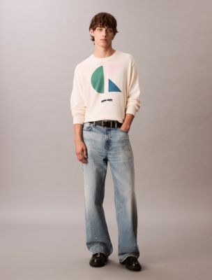 Мужские свитеры Calvin Klein Colorblock Logo Graphic Classic Sweater — фото 4