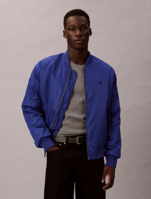 Nylon Bomber Jacket, Blue Awakening