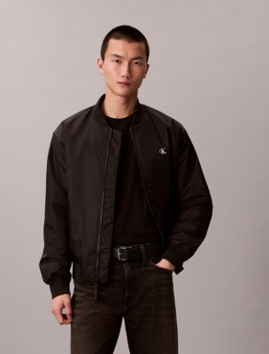 Nylon Bomber Jacket, Black