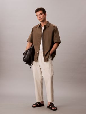 Cotton Linen Pants, Chalk