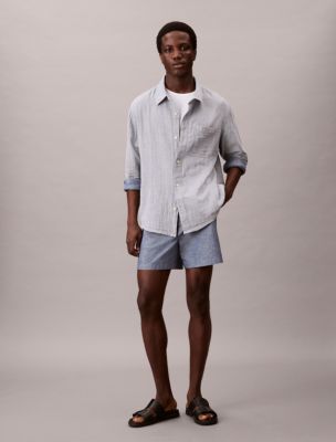 Chambray Pull-On Shorts, Dull Nile Blue