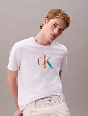 Pride Monogram Logo Relaxed T-Shirt , Brilliant White