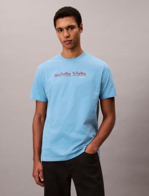 Retro Logo Graphic Classic T-Shirt, Blue Steam