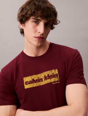 Faded Logo Graphic Classic T-Shirt , Deep Rouge