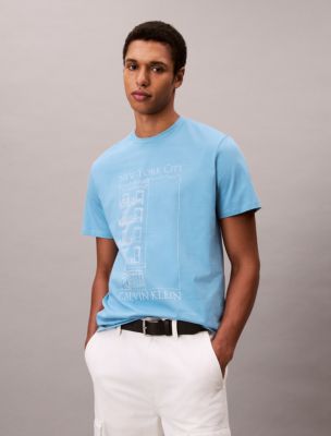 Apartment Logo Graphic Classic T-Shirt , Blue Steam