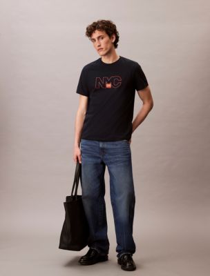 NYC Outline Graphic Classic T-Shirt, Sky Captain