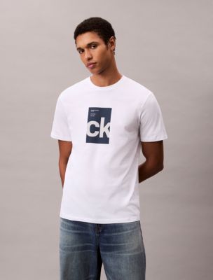 Monogram Logo Center Box Graphic Classic T-Shirt , Brilliant White