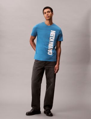 Vertical Logo Graphic Classic T-Shirt , Bluesteel
