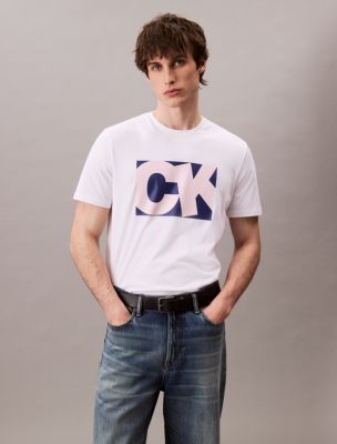 Monogram Logo Box Graphic Classic T-Shirt , Brilliant White