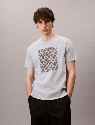 Monogram Logo Textured Graphic Classic T-Shirt , Quarry