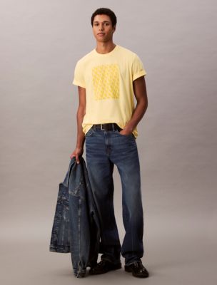 Monogram Logo Textured Graphic Classic T-Shirt , Sunshine