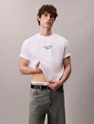 CKJ Logo Graphic Relaxed T-Shirt, Brilliant White