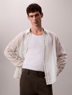 Мужские рубашки Calvin Klein Cotton Nylon Relaxed Shirt — фото 6