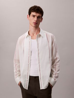 Cotton Nylon Relaxed Shirt, Misty Blue