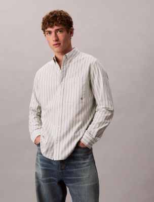 Stripe Oxford Classic Button-Down Shirt, Misty Blue