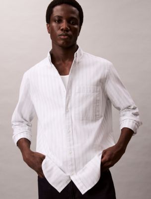Stripe Oxford Classic Button-Down Shirt, Brilliant White