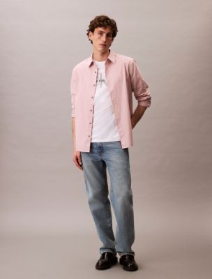 Striped Oxford Classic Button-Down Shirt, Sunset Rose
