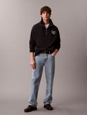 Premium Fleece Relaxed Quarter Zip Sweatshirt, Dark Sapphire