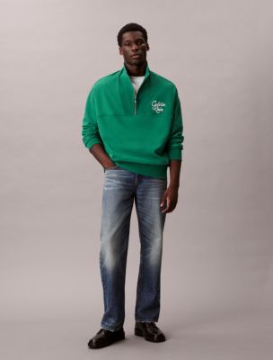 Premium Fleece Relaxed Quarter Zip Sweatshirt, Verdant Green