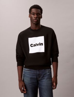 Fleece Logo Graphic Relaxed Sweatshirt, Black