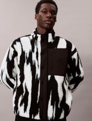 Sherpa Printed Relaxed Mock Neck Jacket | Calvin Klein® USA