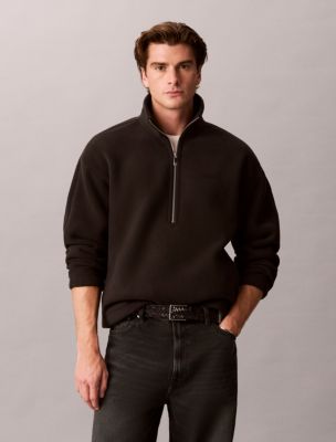 Мужской свитшот Calvin Klein Fleece Quarter Zip, цвет: Чёрный