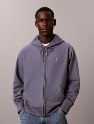 Premium Terry Relaxed Zip Hoodie, Grisaille