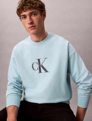 Premium Terry Monogram Logo Relaxed Sweatshirt, Stratosphere