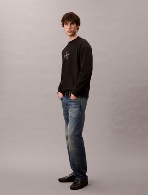 Мужская толстовка Calvin Klein Premium Terry Monogram Logo Relaxed, цвет: Чёрный — фото 6