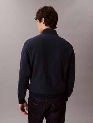 Мужские худи Calvin Klein Monologo Premium Terry Quarter Zip Sweatshirt — фото 4