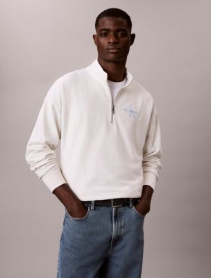 Monologo Premium Terry Quarter Zip Sweatshirt, Tofu