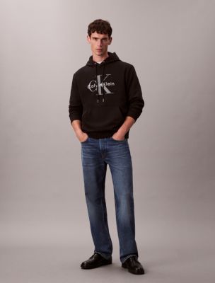 Худи Calvin Klein Monologo Fleece, цвет: Чёрный — фото 2