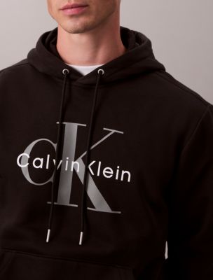 Худи Calvin Klein Monologo Fleece, цвет: Чёрный — фото 3