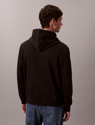 Худи Calvin Klein Monologo Fleece, цвет: Чёрный — фото 4